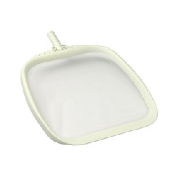 Laubkescher flach, massiver Rahmen, weiss